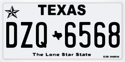 TX license plate DZQ6568