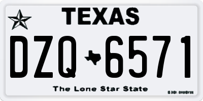 TX license plate DZQ6571
