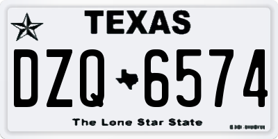 TX license plate DZQ6574