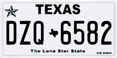 TX license plate DZQ6582