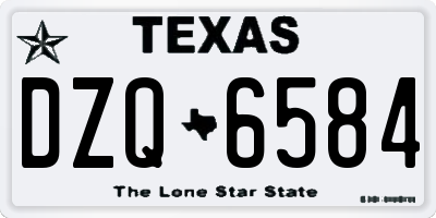 TX license plate DZQ6584
