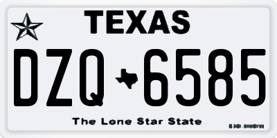 TX license plate DZQ6585