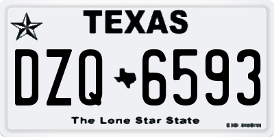 TX license plate DZQ6593