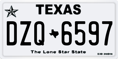 TX license plate DZQ6597