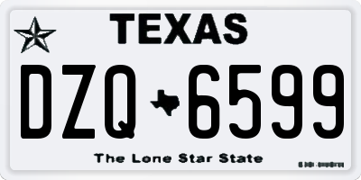 TX license plate DZQ6599