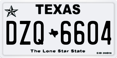 TX license plate DZQ6604