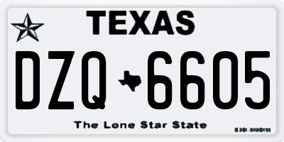 TX license plate DZQ6605
