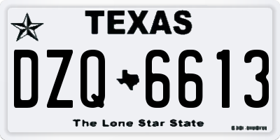 TX license plate DZQ6613