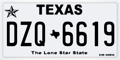 TX license plate DZQ6619
