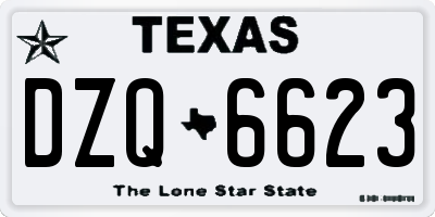 TX license plate DZQ6623