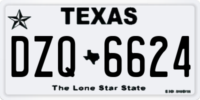 TX license plate DZQ6624