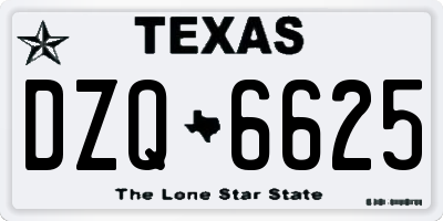 TX license plate DZQ6625