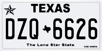 TX license plate DZQ6626