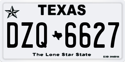 TX license plate DZQ6627