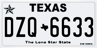 TX license plate DZQ6633