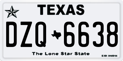 TX license plate DZQ6638
