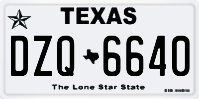 TX license plate DZQ6640