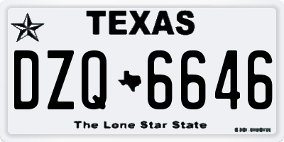 TX license plate DZQ6646