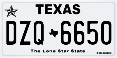 TX license plate DZQ6650