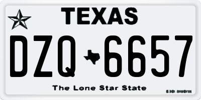 TX license plate DZQ6657
