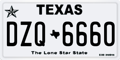 TX license plate DZQ6660