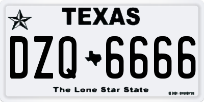 TX license plate DZQ6666