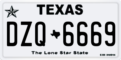 TX license plate DZQ6669