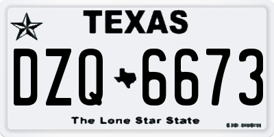 TX license plate DZQ6673
