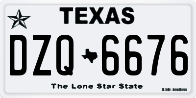 TX license plate DZQ6676