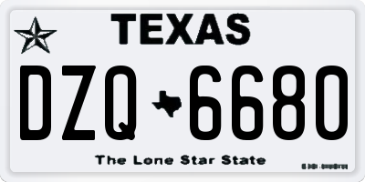 TX license plate DZQ6680