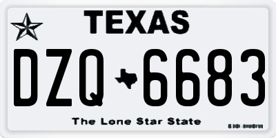 TX license plate DZQ6683