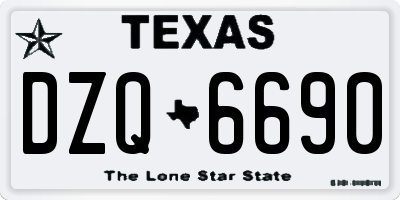 TX license plate DZQ6690