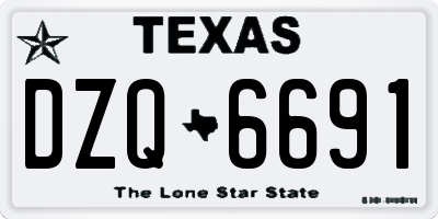 TX license plate DZQ6691