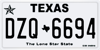 TX license plate DZQ6694