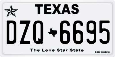 TX license plate DZQ6695
