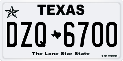 TX license plate DZQ6700