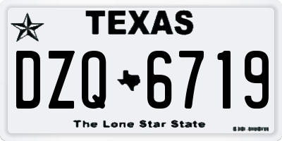 TX license plate DZQ6719