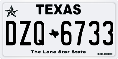 TX license plate DZQ6733