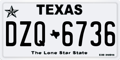 TX license plate DZQ6736