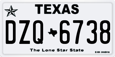 TX license plate DZQ6738