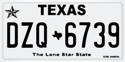 TX license plate DZQ6739