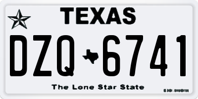 TX license plate DZQ6741