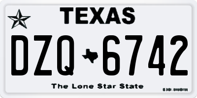 TX license plate DZQ6742