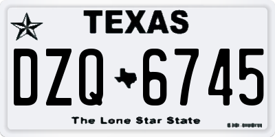 TX license plate DZQ6745
