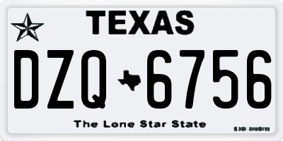 TX license plate DZQ6756