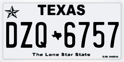 TX license plate DZQ6757