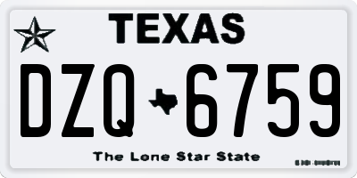 TX license plate DZQ6759