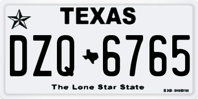 TX license plate DZQ6765