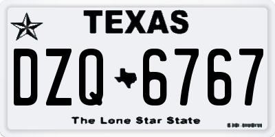 TX license plate DZQ6767