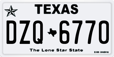 TX license plate DZQ6770